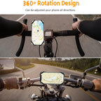 Rouclo Mobile Phone Holder Bicycle, Universal 360° Rotatable, Mobile Phone Holder Motorcycle Compatible with iPhone 15/15plus/15pro/15pro max/14/13/12/11/XS, 4.5-7 Inch Smartphones (Black-4) 1