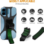 Rouclo Mobile Phone Holder Bicycle, Universal 360° Rotatable, Mobile Phone Holder Motorcycle Compatible with iPhone 15/15plus/15pro/15pro max/14/13/12/11/XS, 4.5-7 Inch Smartphones (Black-4) 1