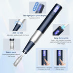 Rouclo Microneedling Pen with LCD Display, Dermapen, 5-Level Speed Control, Micro Needling Set, Includes 24 Needles, Derma Pen for Microneedling, Professional Electric Dermapen
