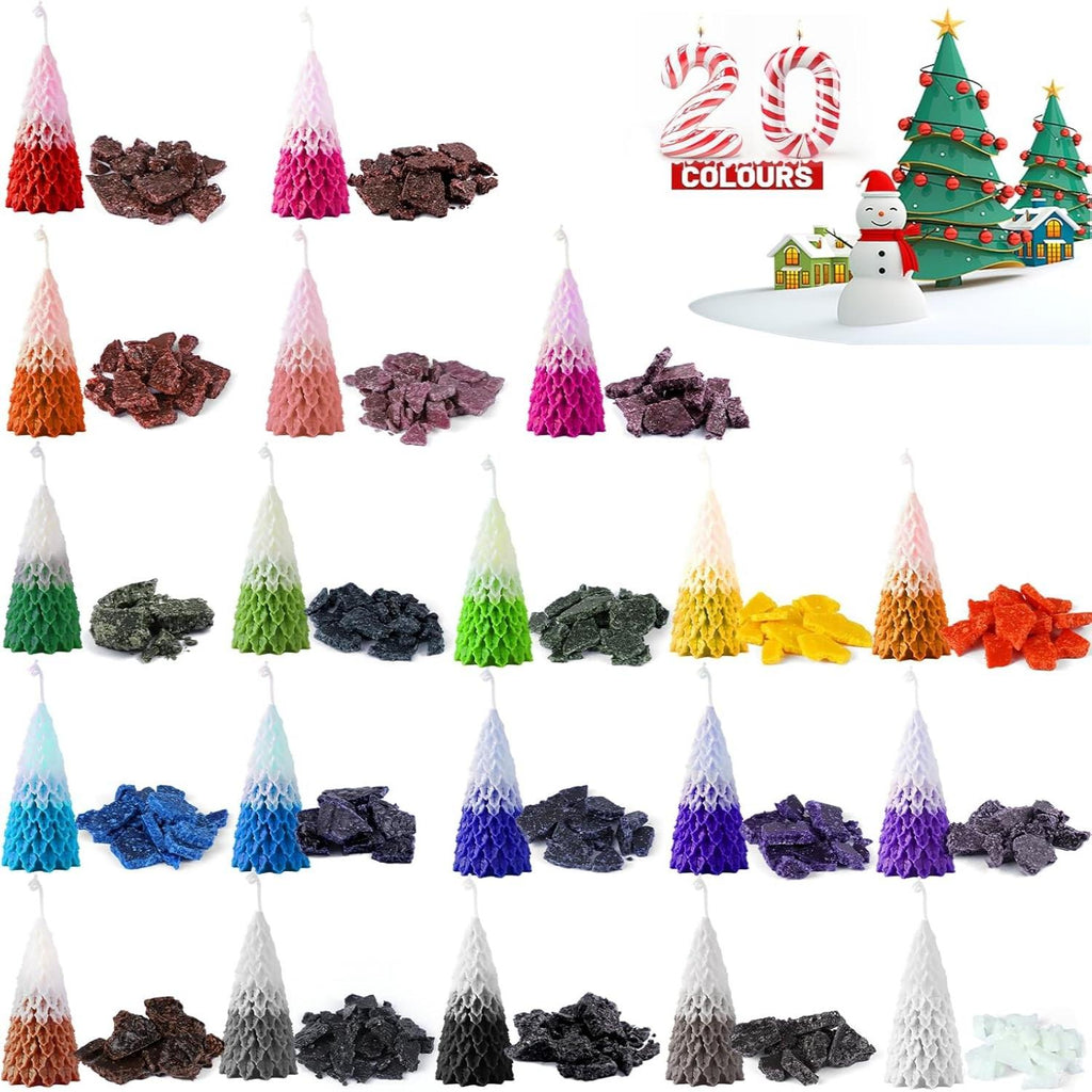 Rouclo 20 Candle Colour Set, Highly Concentrated Solid Candle Colour, High Purity High-Quality Candle Colours for Candles Making Yourself, for DIY Candles, Colourful, Suitable for Various Candle Wax