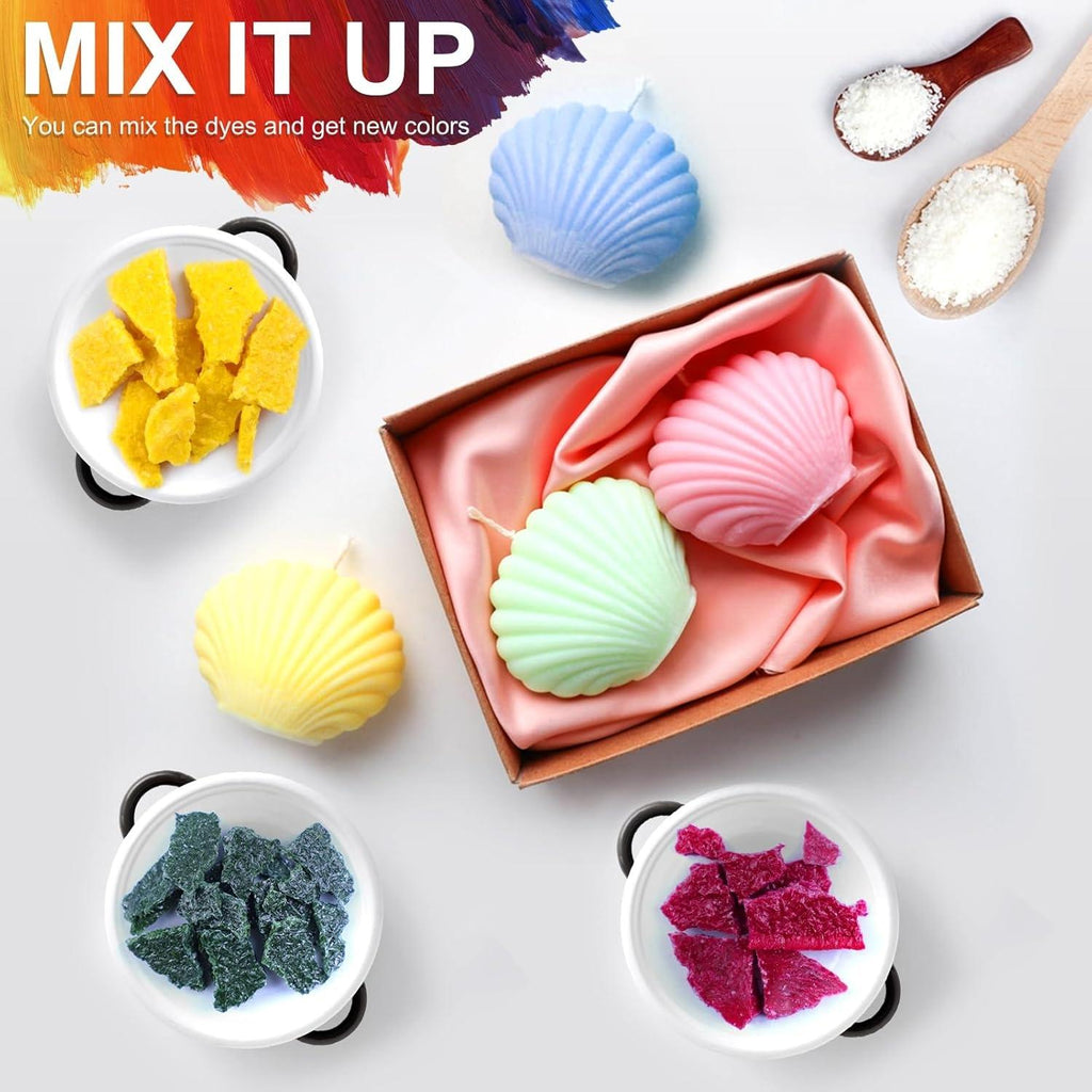 Rouclo 20 Candle Colour Set, Highly Concentrated Solid Candle Colour, High Purity High-Quality Candle Colours for Candles Making Yourself, for DIY Candles, Colourful, Suitable for Various Candle Wax