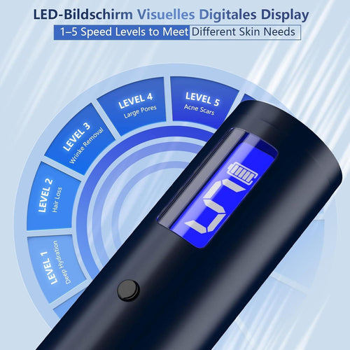 Rouclo Microneedling Pen with LCD Display, Dermapen, 5-Level Speed Control, Micro Needling Set, Includes 24 Needles, Derma Pen for Microneedling, Professional Electric Dermapen