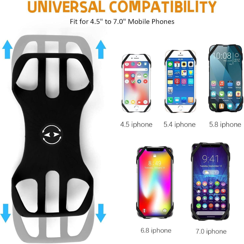 Rouclo Mobile Phone Holder Bicycle, Universal 360° Rotatable, Mobile Phone Holder Motorcycle Compatible with iPhone 15/15plus/15pro/15pro max/14/13/12/11/XS, 4.5-7 Inch Smartphones (Black-4) 1